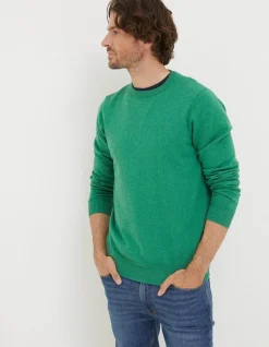 FatFace Braunton Crew Jumper Green