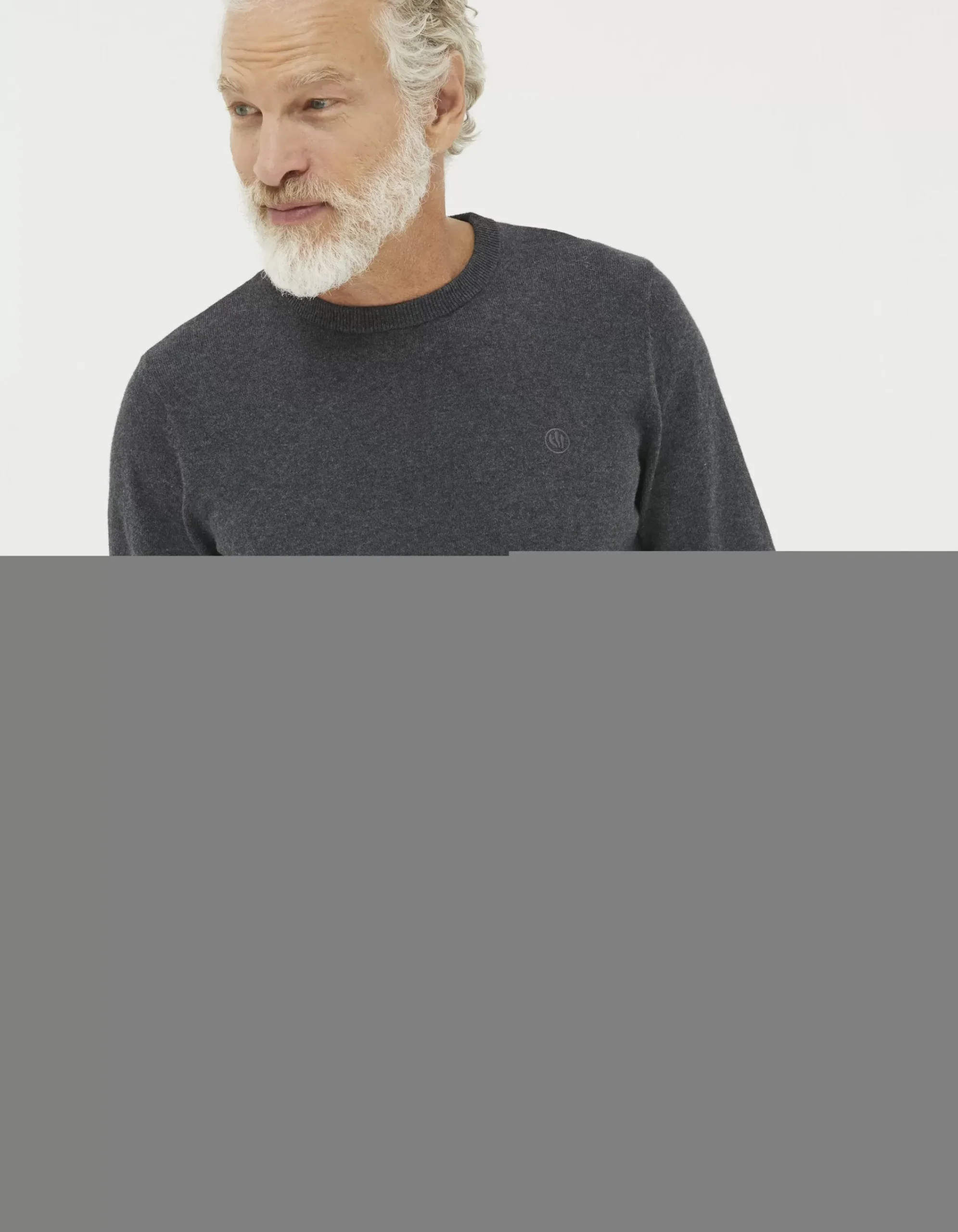 FatFace Braunton Crew Jumper Charcoal Grey Sale