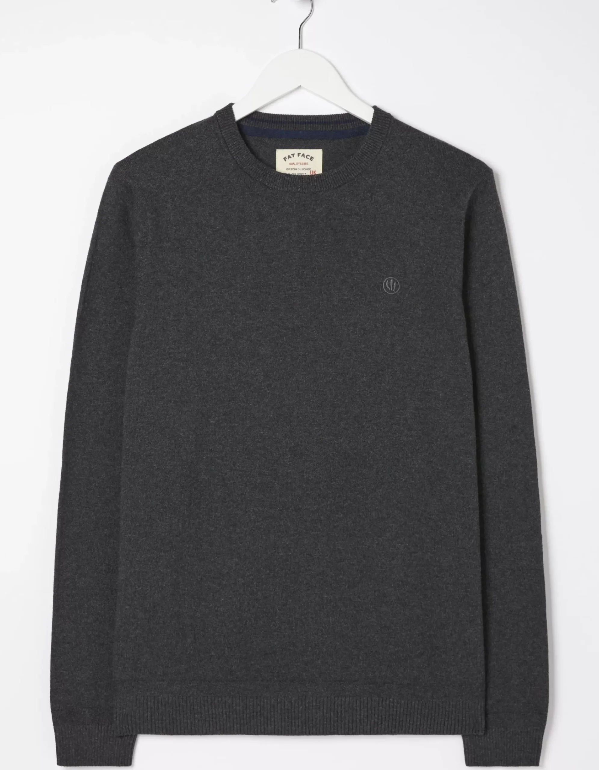 FatFace Braunton Crew Jumper Charcoal Grey Sale