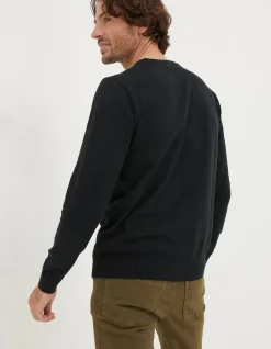 FatFace Braunton Crew Jumper Black Discount