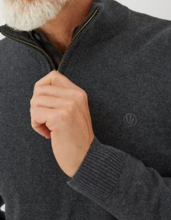 FatFace Braunton Half Neck Jumper Charcoal Grey