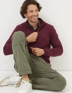 FatFace Braunton Half Neck Jumper Plum Outlet