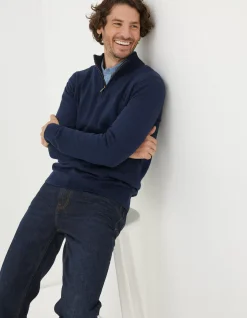 FatFace Braunton Half Neck Jumper Navy Hot