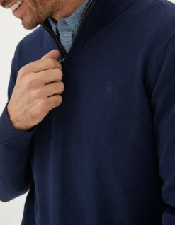 FatFace Braunton Half Neck Jumper Navy Hot