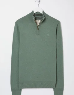 FatFace Braunton Half Neck Jumper Green Haze Best