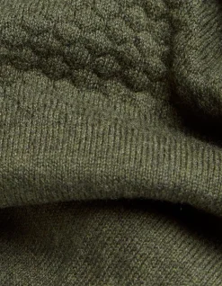FatFace Braunton Textured Half Neck Khaki Green Online
