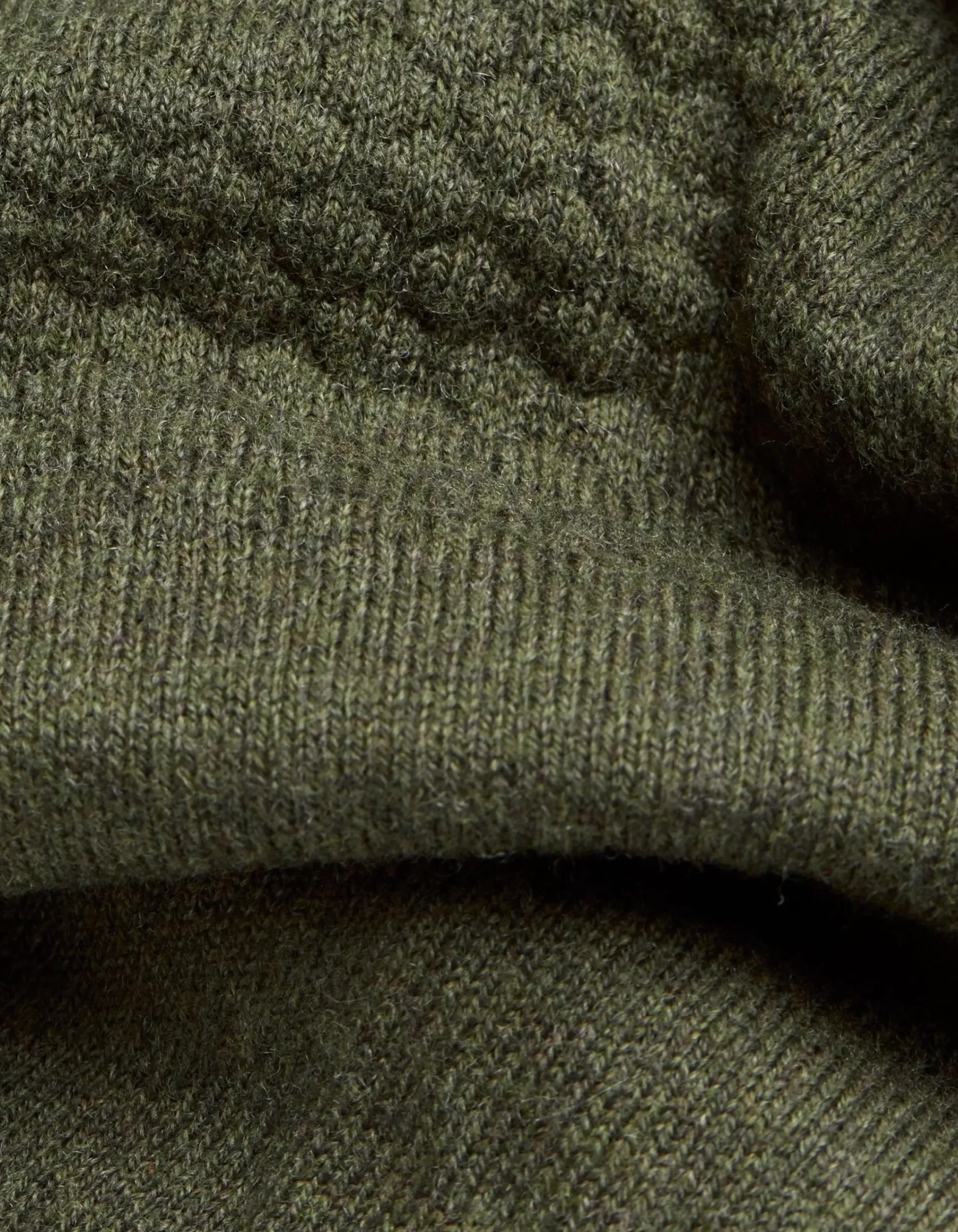 FatFace Braunton Textured Half Neck Khaki Green Online