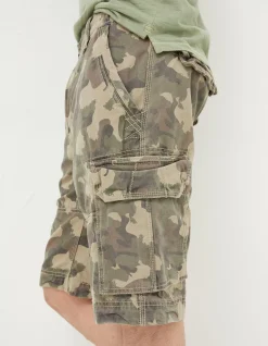 FatFace Breakyard Camo Cargo Shorts Khaki Green Discount