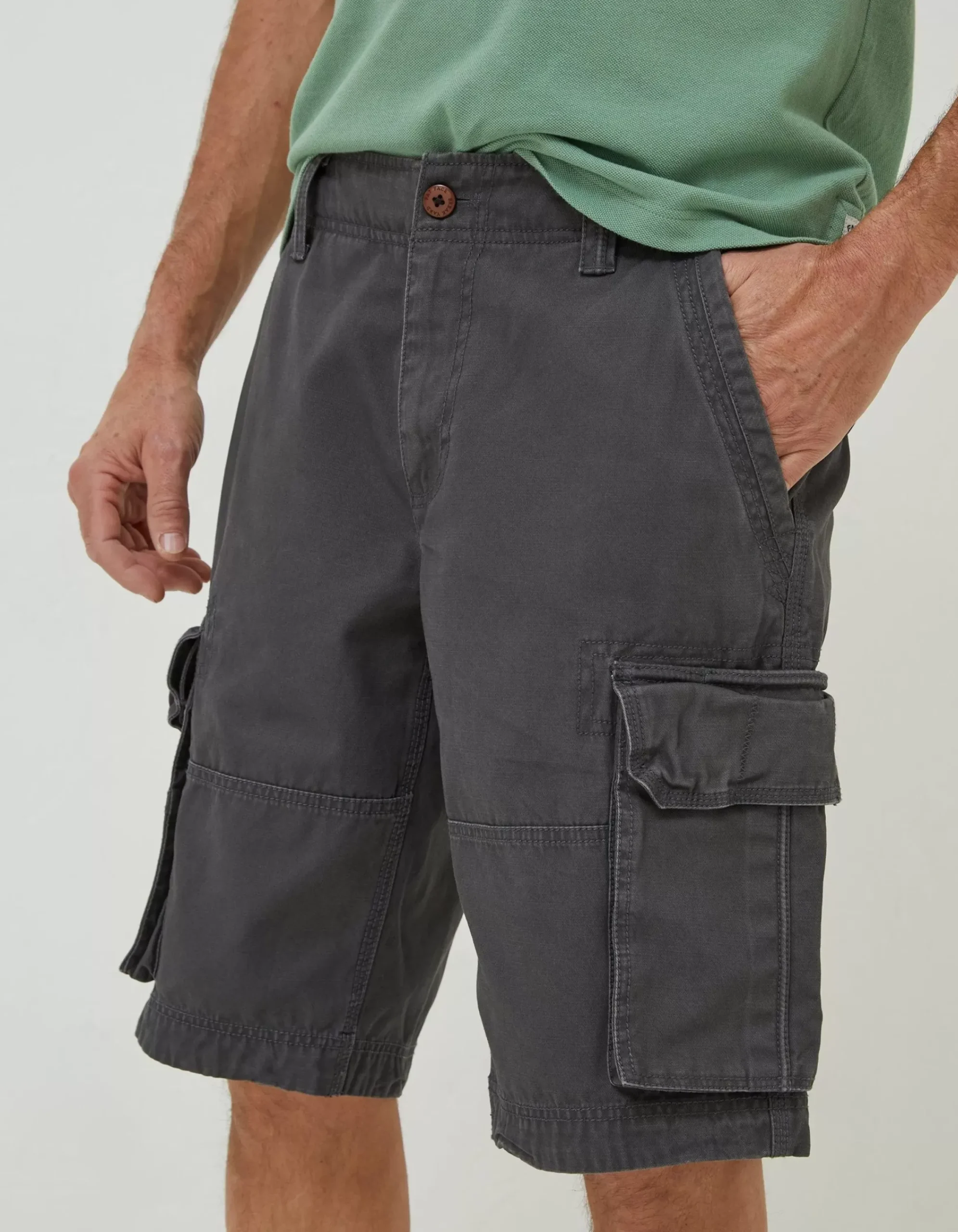 FatFace Breakyard Cargo Shorts Dark Grey New