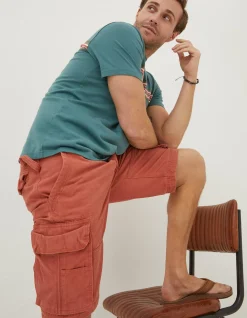 FatFace Breakyard Cargo Shorts Dark Orange Hot
