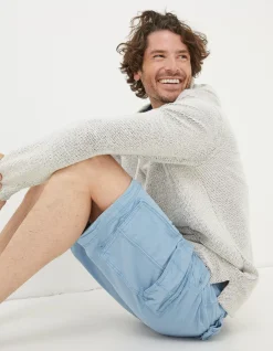 FatFace Breakyard Cargo Shorts Chambray Blue Sale