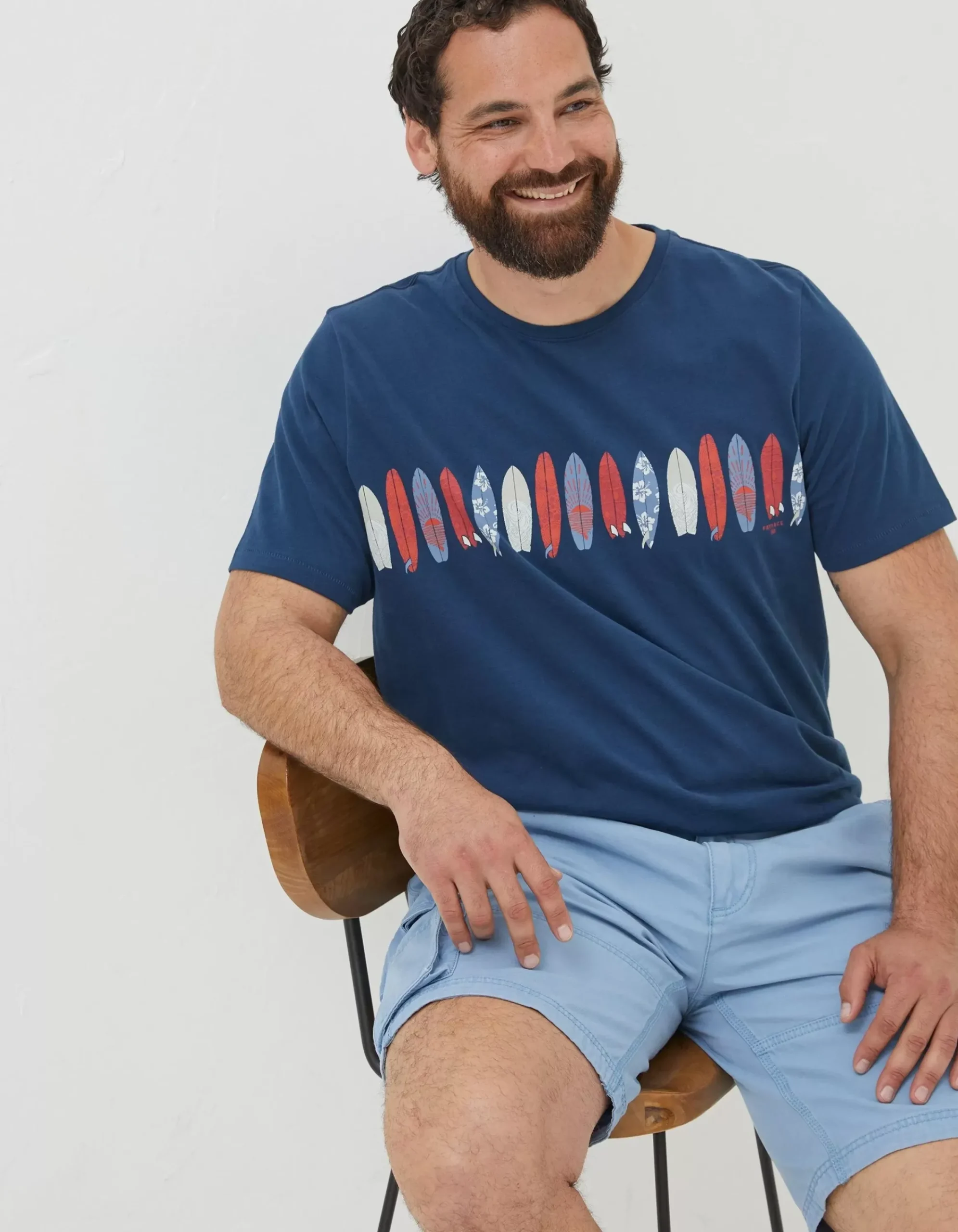 FatFace Breakyard Cargo Shorts Chambray Blue Sale
