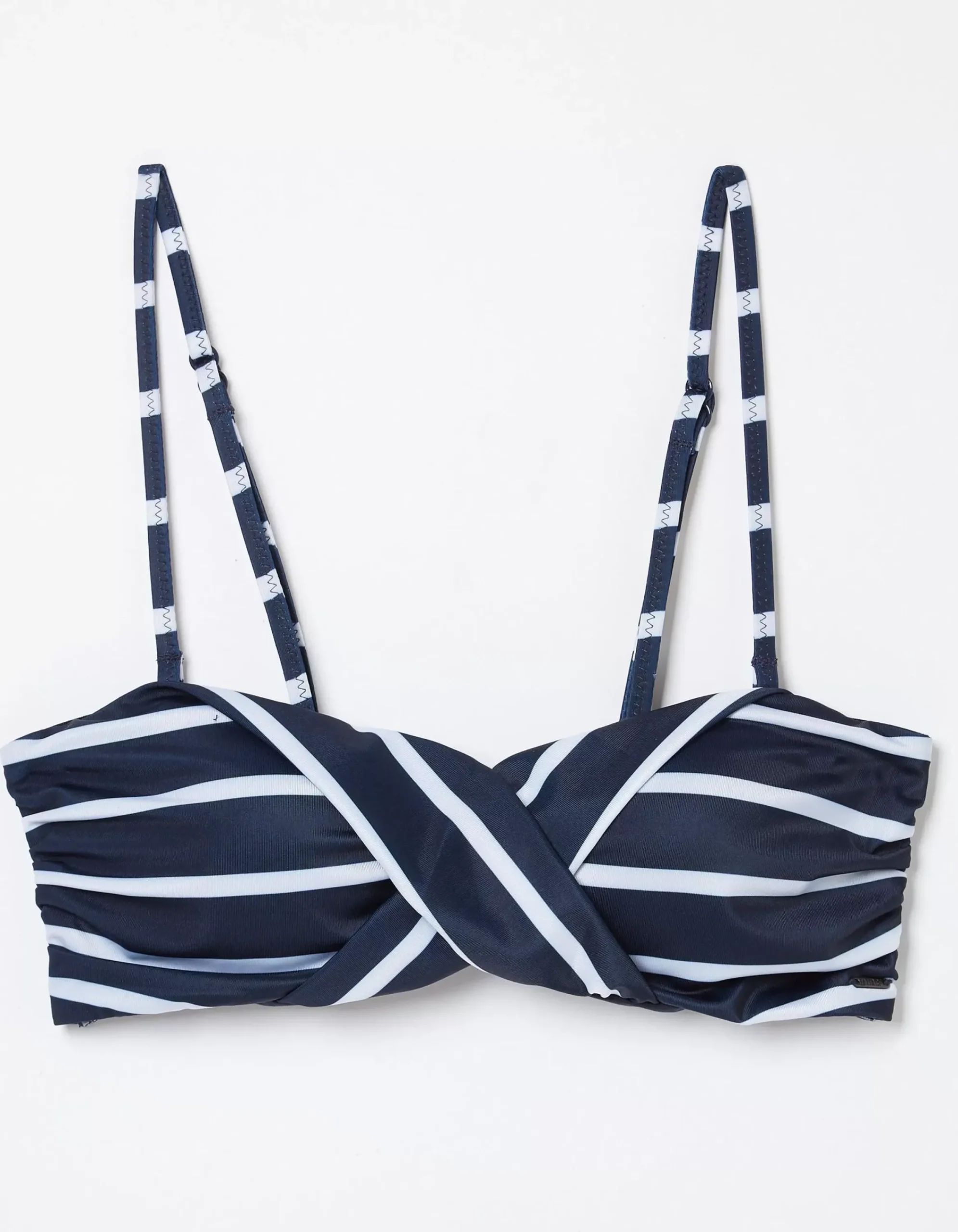 FatFace Breton Bikini Twist Top Navy Clearance