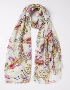FatFace Bright Paisley Scarf Ivory Best