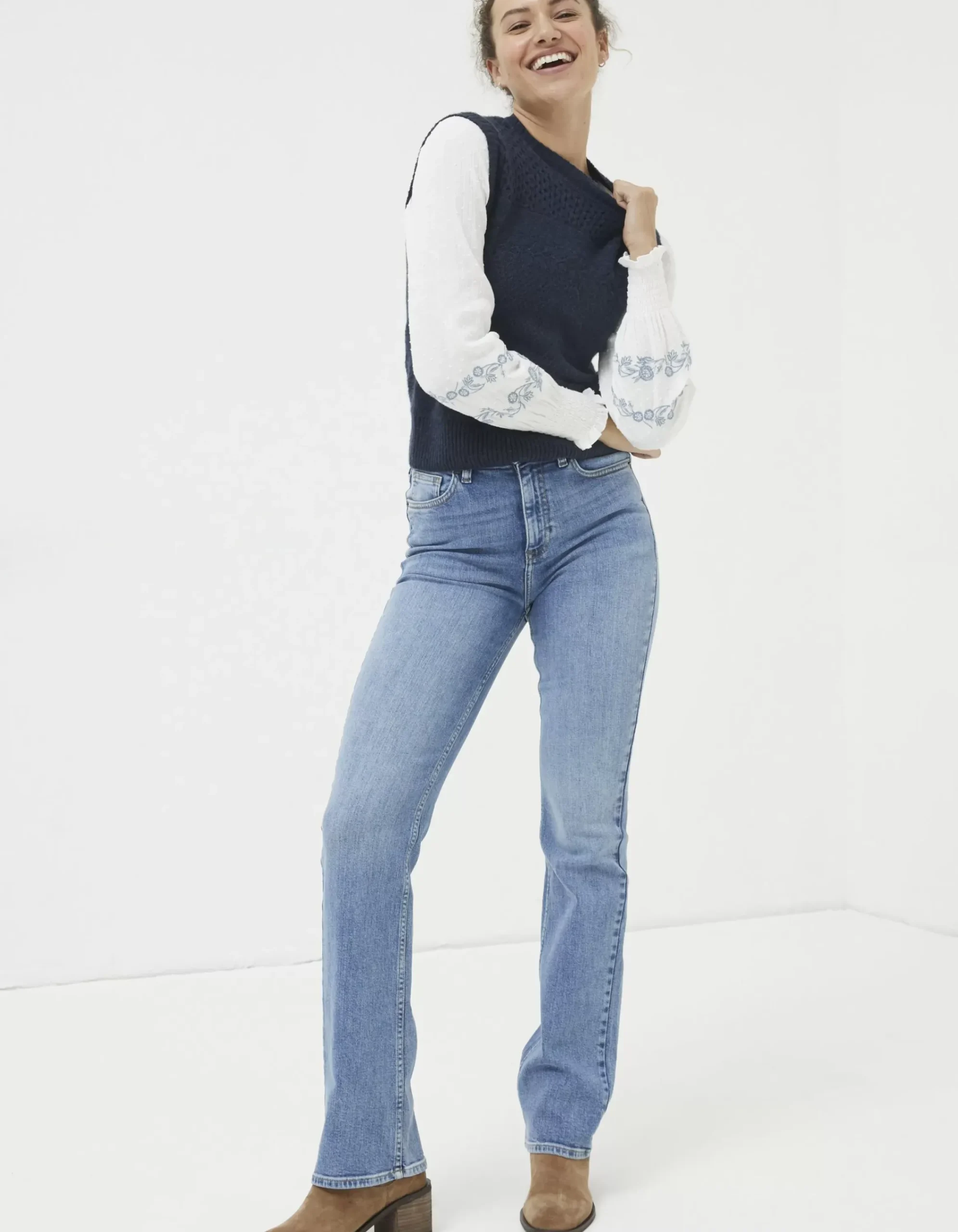 FatFace Brooke Bootcut Mid Blue Discount