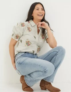 FatFace Brooke Bootcut Jeans Light Denim Blue