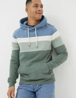 FatFace Brooke Cut And Sew Hoodie Light Green Marl New