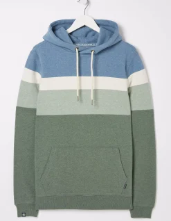 FatFace Brooke Cut And Sew Hoodie Light Green Marl New