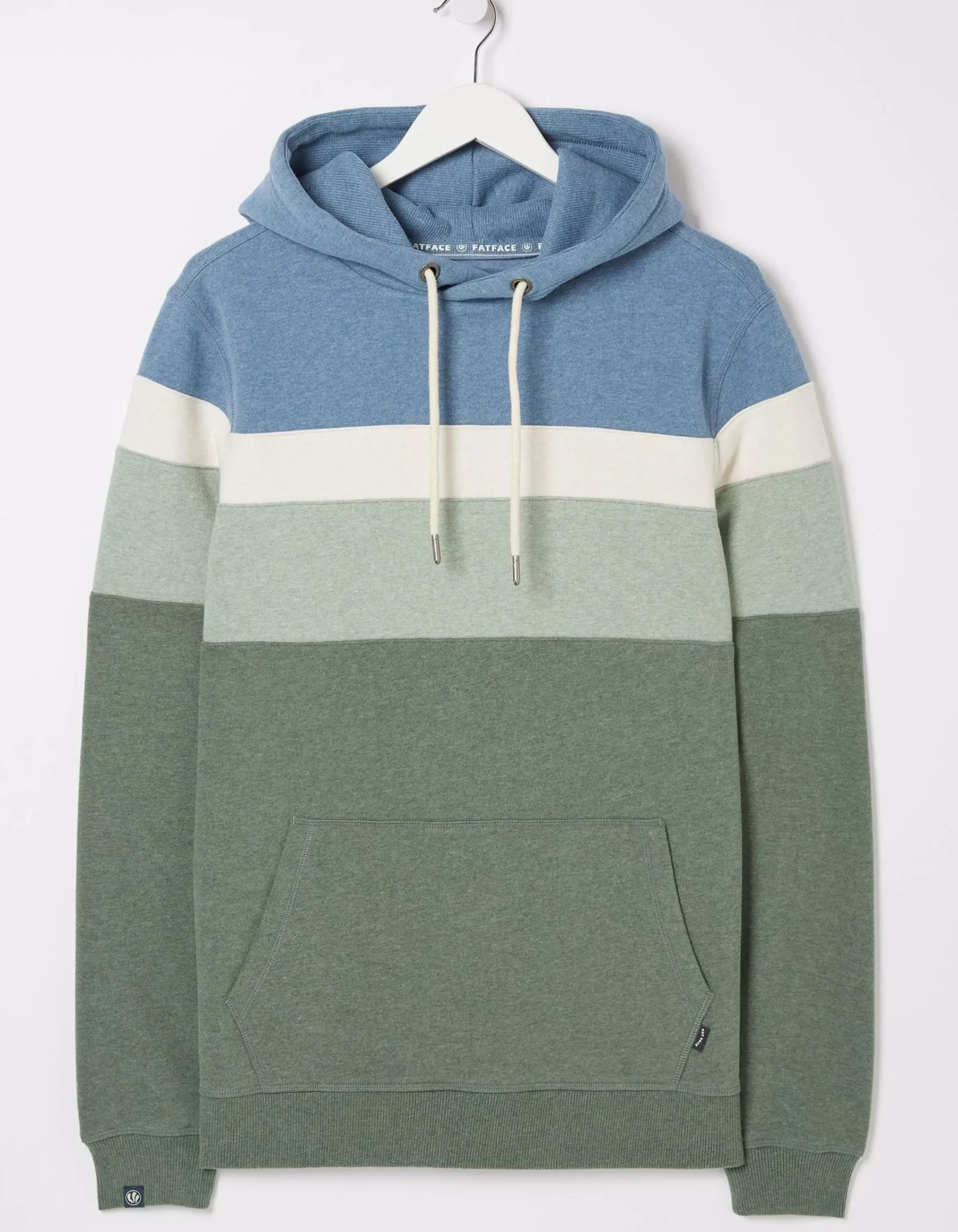 FatFace Brooke Cut And Sew Hoodie Light Green Marl New