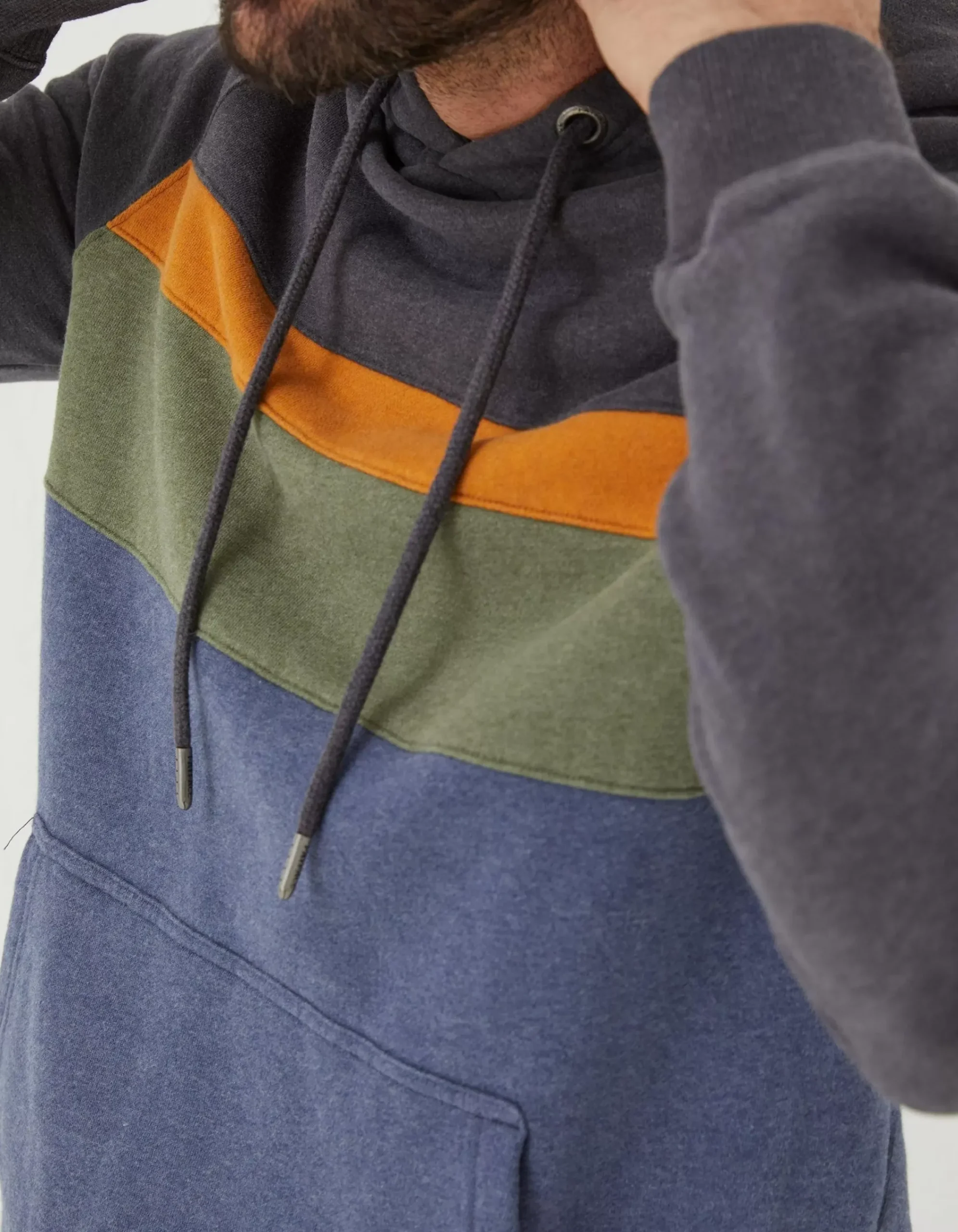 FatFace Brooke Cut And Sew Hoodie Charcoal Marl Clearance