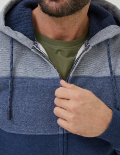 FatFace Brooke Cut And Sew Zip Through Blue Clearance