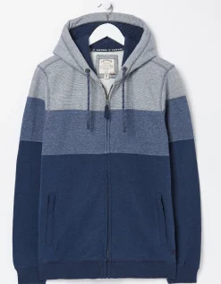 FatFace Brooke Cut And Sew Zip Through Blue Clearance