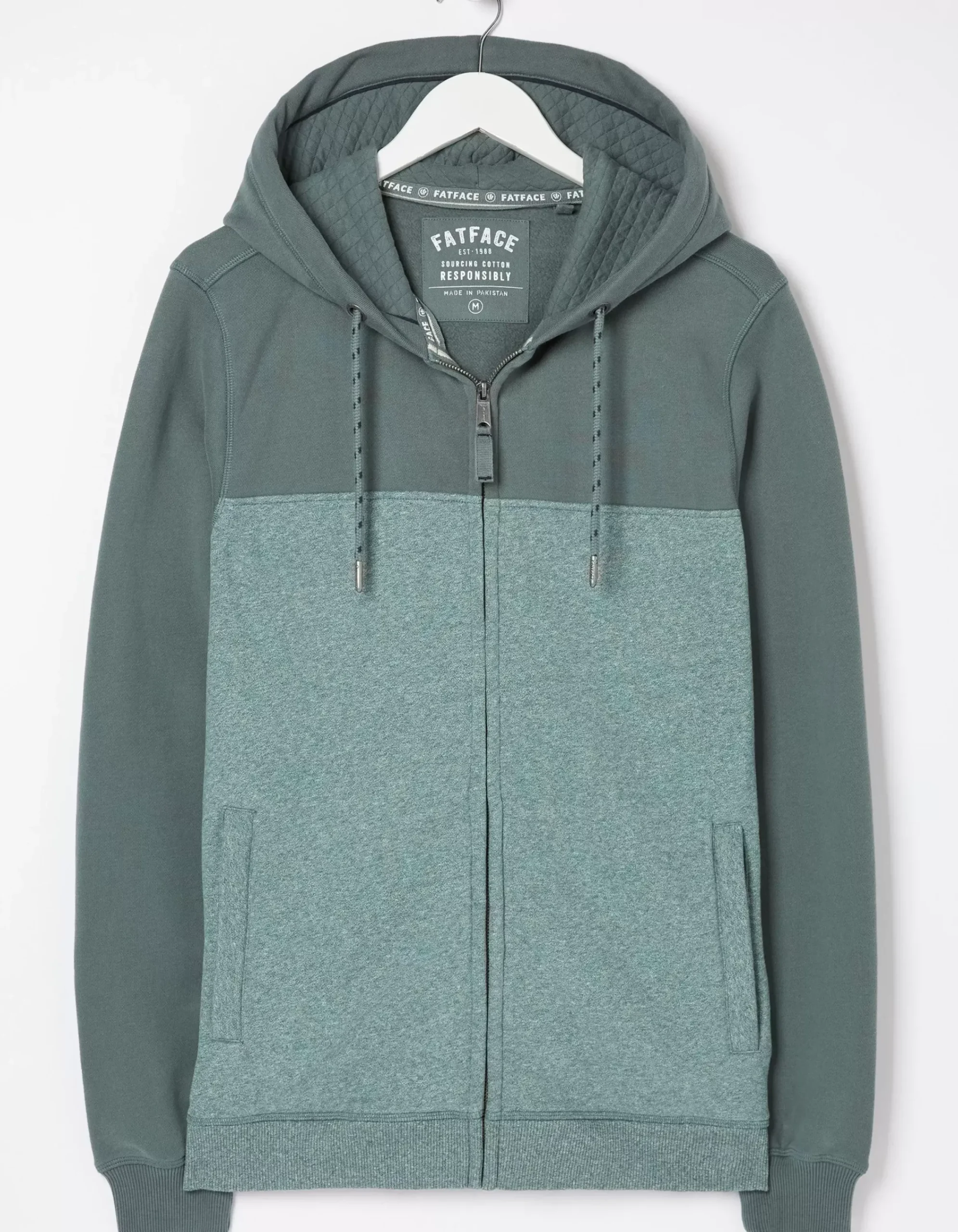 FatFace Brooke Cut And Sew Zip Through Dark Teal Best