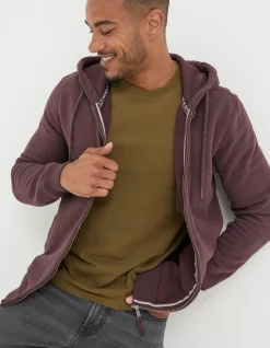FatFace Brooke Zip Through Hoodie Plum