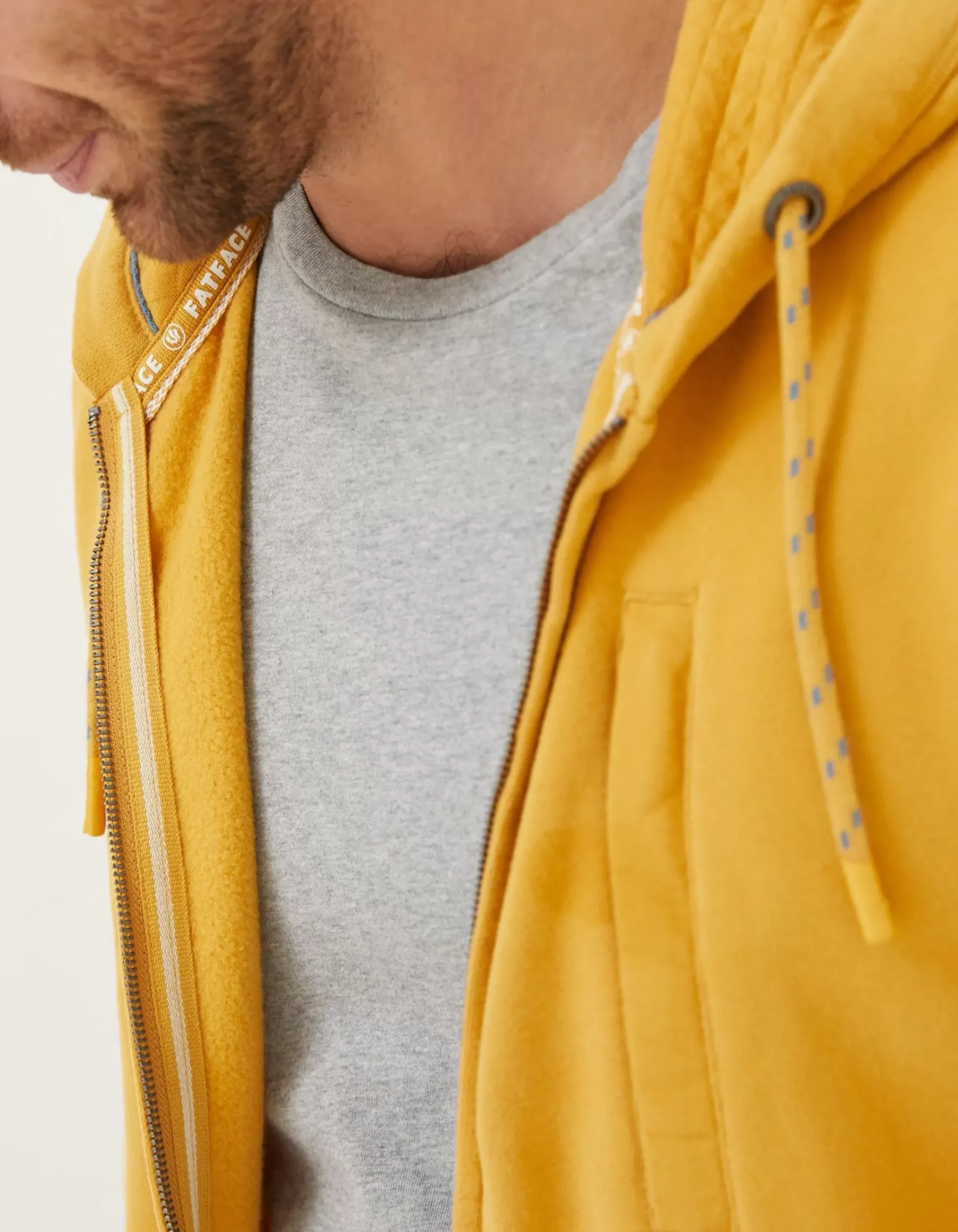 FatFace Brooke Zip Through Hoodie Yellow Clearance