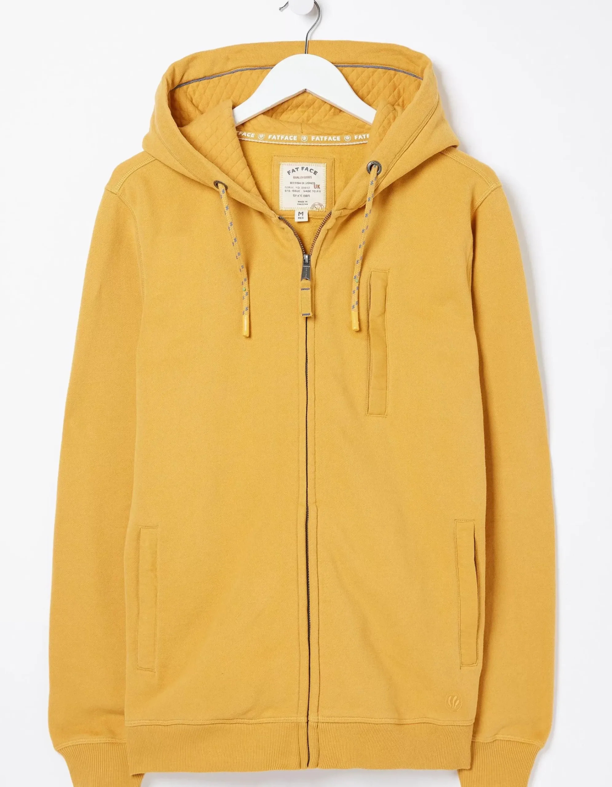 FatFace Brooke Zip Through Hoodie Yellow Clearance