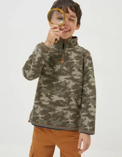 FatFace Bude Camo Sweatshirt Khaki Green Sale