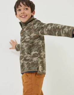 FatFace Bude Camo Sweatshirt Khaki Green Sale