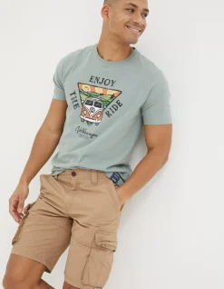 FatFace Bude Lightweight Cargo Shorts Tan Sale