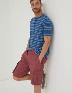 FatFace Bude Lightweight Cargo Shorts Berry Pink Sale