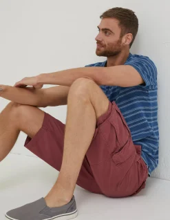FatFace Bude Lightweight Cargo Shorts Berry Pink Sale