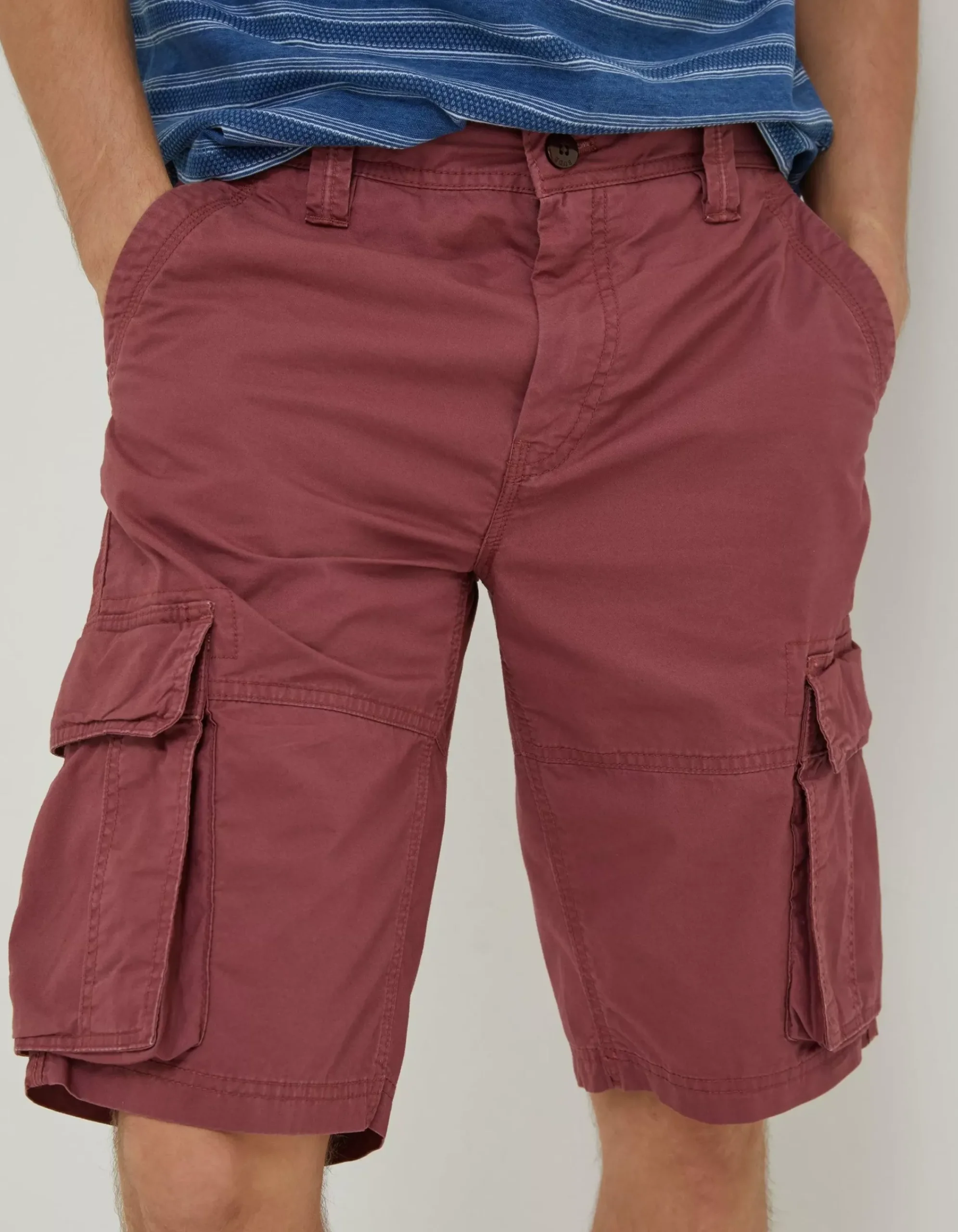 FatFace Bude Lightweight Cargo Shorts Berry Pink Sale