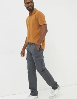 FatFace Bude Straight Cargo Trousers Dark Grey Outlet
