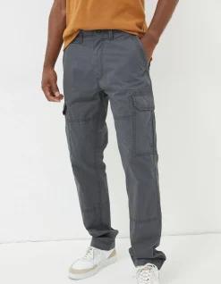 FatFace Bude Straight Cargo Trousers Dark Grey Outlet