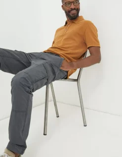 FatFace Bude Straight Cargo Trousers Dark Grey Outlet