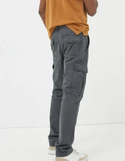 FatFace Bude Straight Cargo Trousers Dark Grey Outlet