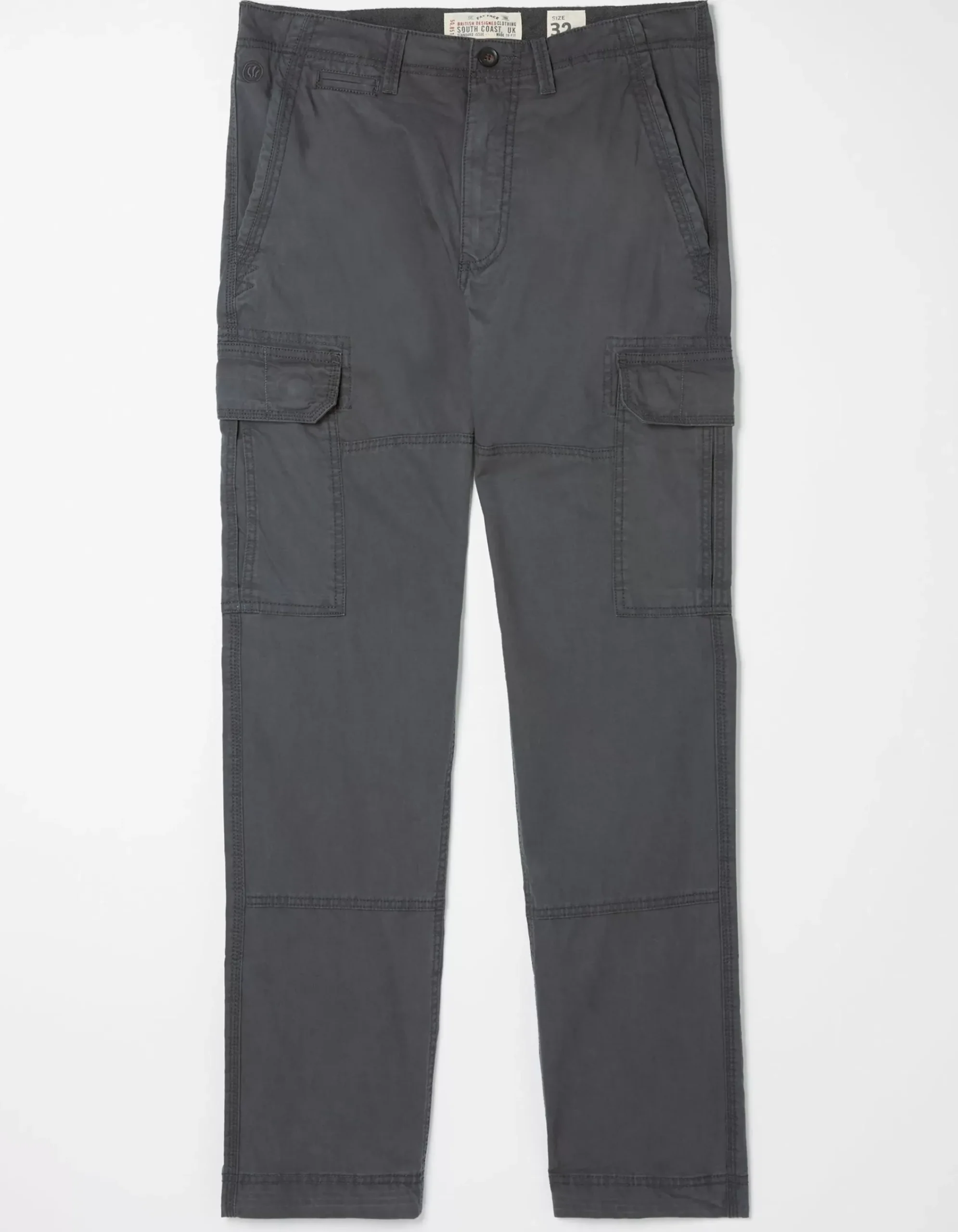 FatFace Bude Straight Cargo Trousers Dark Grey Outlet