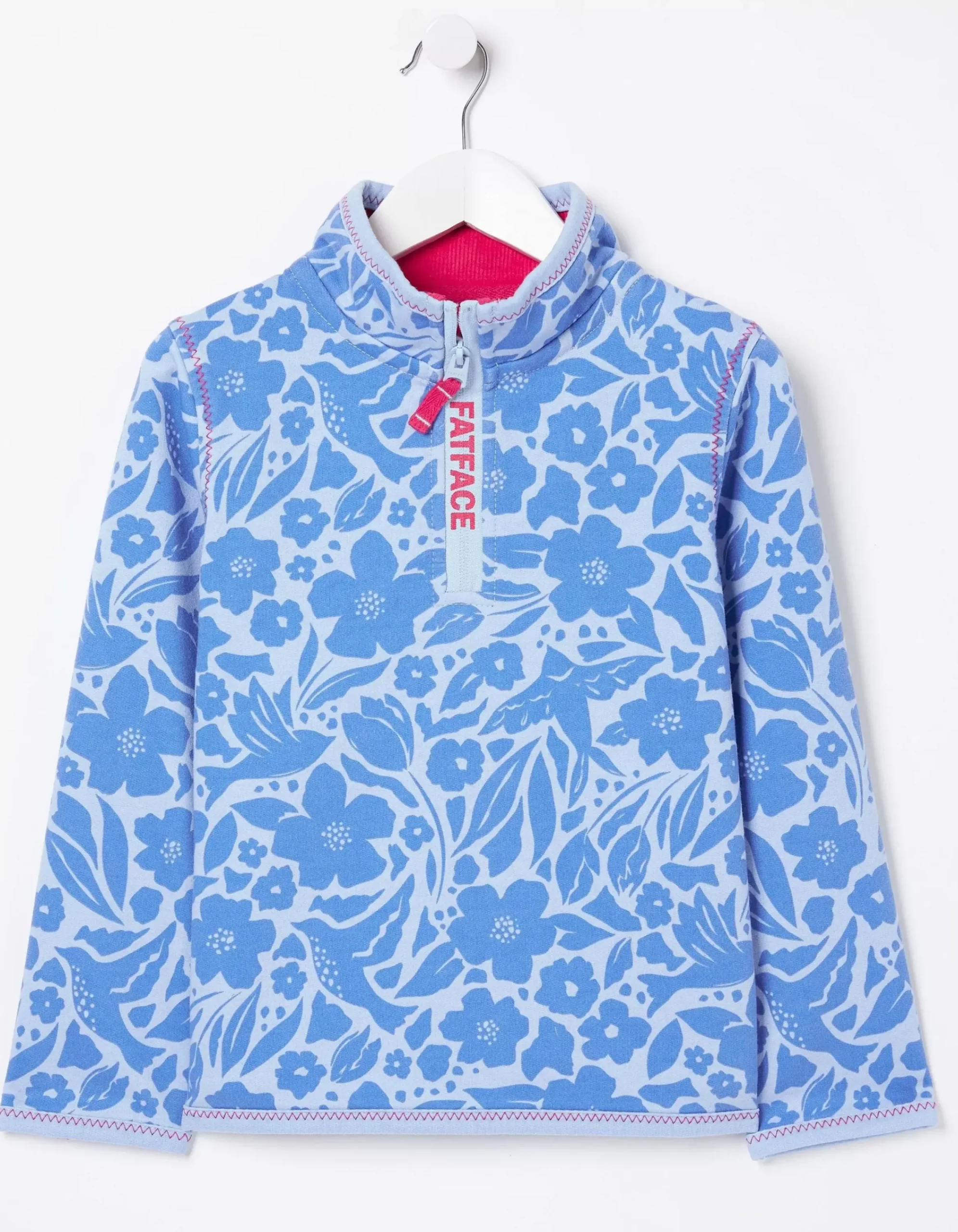 FatFace Bude Tonal Floral Sweatshirt Blue Sale