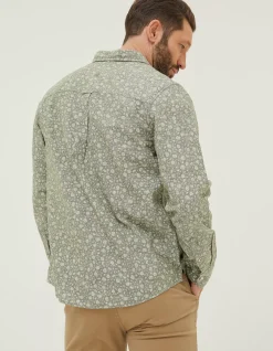 FatFace Bugle Floral Print Shirt Khaki Green Online