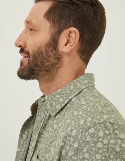 FatFace Bugle Floral Print Shirt Khaki Green Online