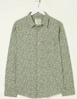FatFace Bugle Floral Print Shirt Khaki Green Online