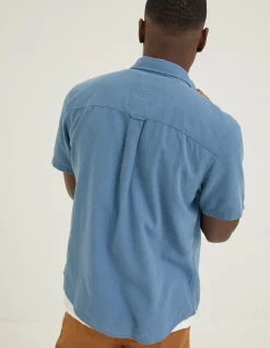 FatFace Bugle Linen Cotton Shirt Washed Blue