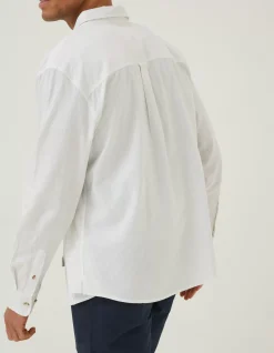 FatFace Bugle Linen Cotton Shirt White Discount