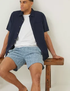 FatFace Bugle Linen Cotton Shirt Navy Best
