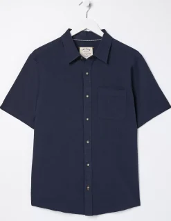 FatFace Bugle Linen Cotton Shirt Navy Best