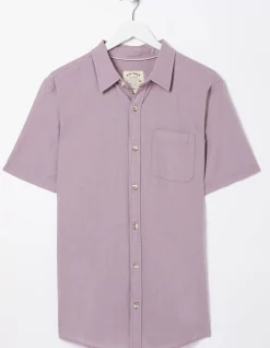 FatFace Bugle Linen Cotton Shirt Lilac Sale